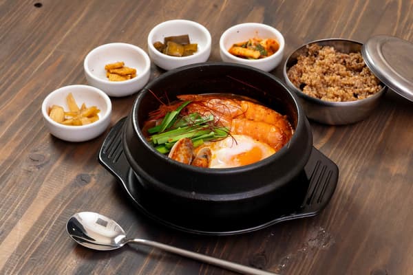 Aged Brown Rice with Seafood Sundubu Jjigae