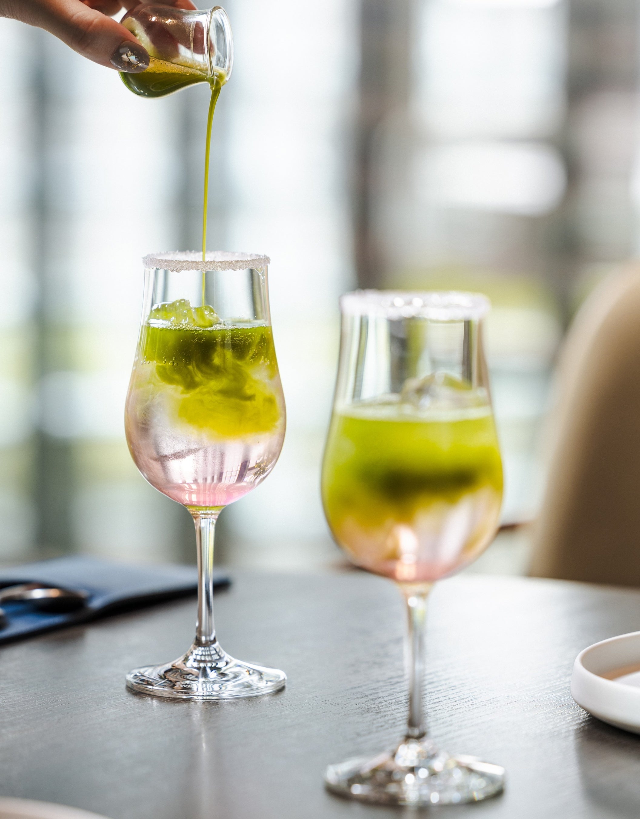 Matcha and Cherry Blossom Spring Soda