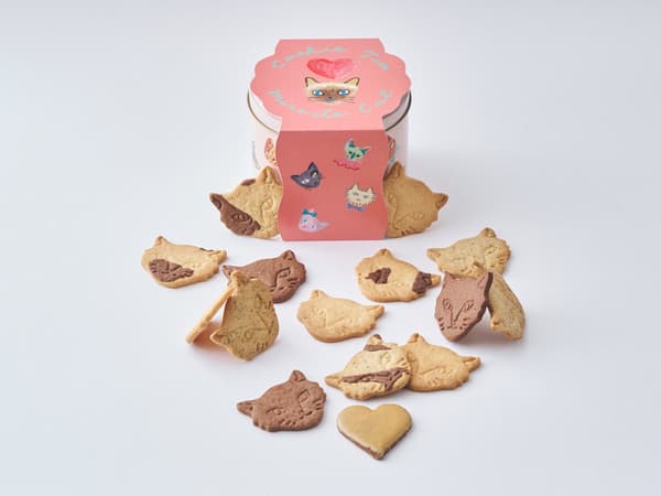 Lata de Galletas Miracle Cat, Versión de San Valentín Limitada de la Tienda Principal de Hankyu Umeda