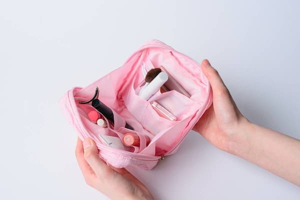 Quilted pouch with two loops