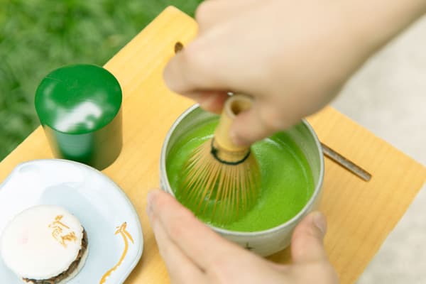 Outdoor matcha ceremony at the inner courtyard
