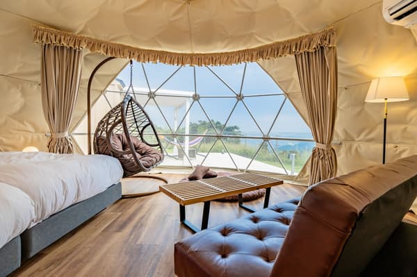 Comfortable dome tent accommodations