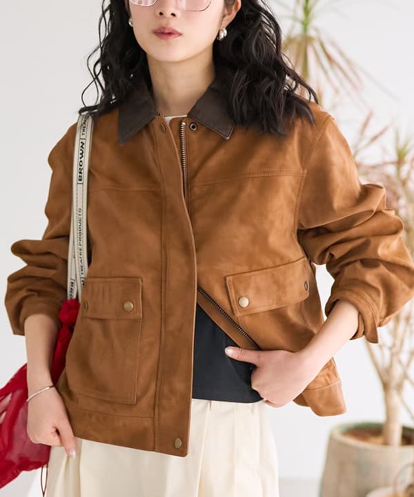 Blusón corto de cuero sintético 2-Way