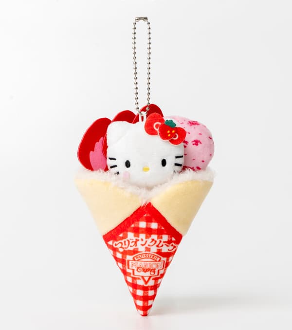 Marion Crepes × Hello Kitty Plush Charm – Strawberry Special ver. (front)