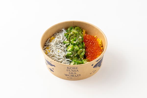 Seto Inland Sea Shirasu Sticky Ikura Bowl with Miso Soup (¥2,100)