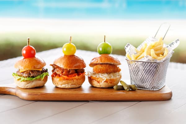 Slider Burgers (Teriyaki, Spicy Chicken, Fish)