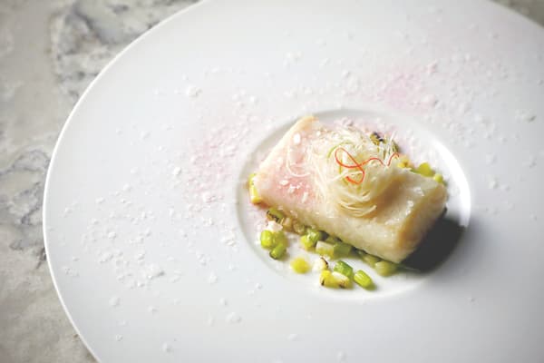 Steamed Cod with Cherry Snow Salt