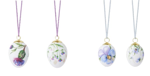 Easter Eggs with Thistle and Heartsease designs