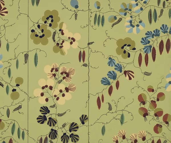 Felice [Lizzi] Rix-Ueno, Wallpaper Wiener Werkstätte: Kacang Besar (Dasar Hijau), 1928. Museum Seni Modern Nasional Kyoto
