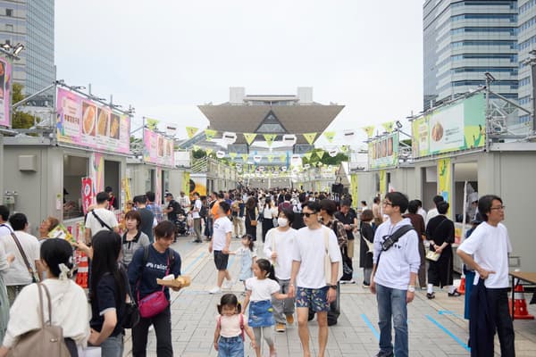Festival scene with food vendors