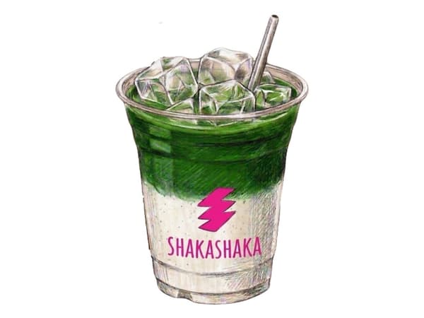 Aromatic matcha latte available for takeout