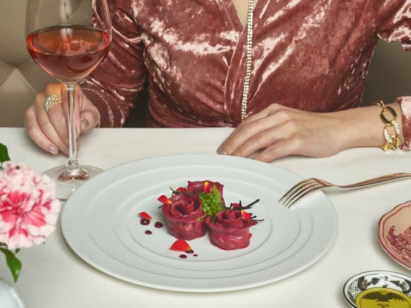 Rose Ravioli and main course presentation