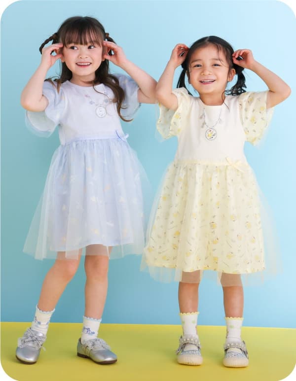 시나모롤 & 폼폼푸린 튤 플레어 원피스