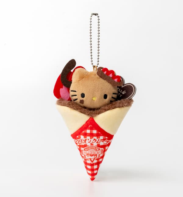 Marion Crepes × Hello Kitty Plush Charm – Strawberry Choco Chocolat ver. (front)