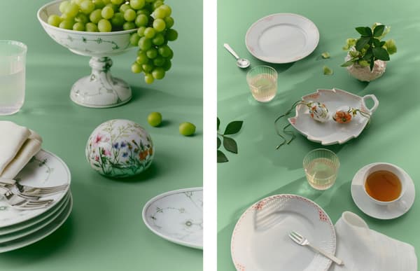 Danish wildflowers on porcelain