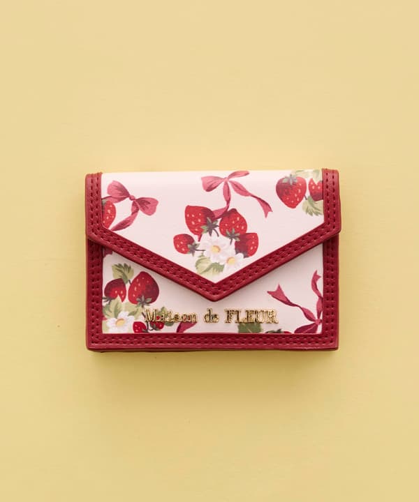 딸기 프린트 카드 케이스