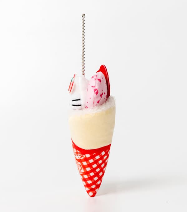 Marion Crepes × Hello Kitty Plush Charm – Strawberry Special ver. (side)