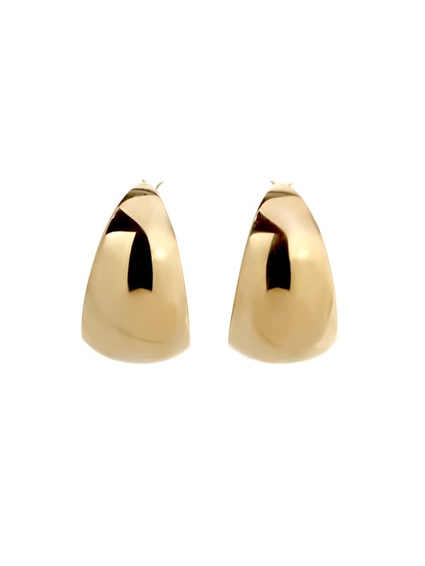 Vista frontal de los aretes de aro abovedados VARIÉLLE K10YG