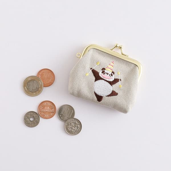 Mini monedero bordado con diseño de circo