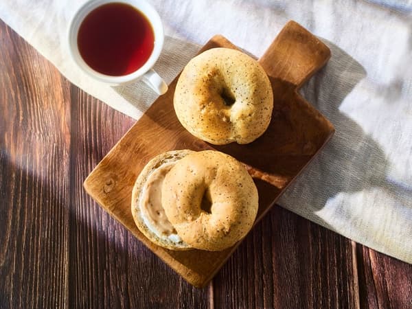 Bagel Sandwich Earl Grey Milk Tea
