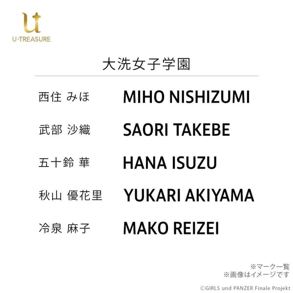 Ooarai Ring Character Engravings