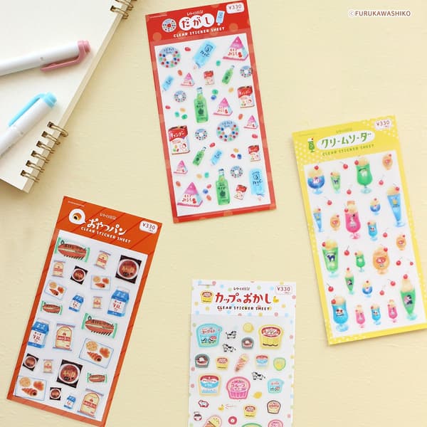 Lembaran stiker transparan ¥330 per buah (termasuk pajak)