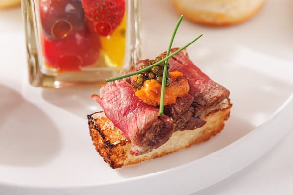 Sea Urchin and Roast Beef Brioche Sandwich with Caviar