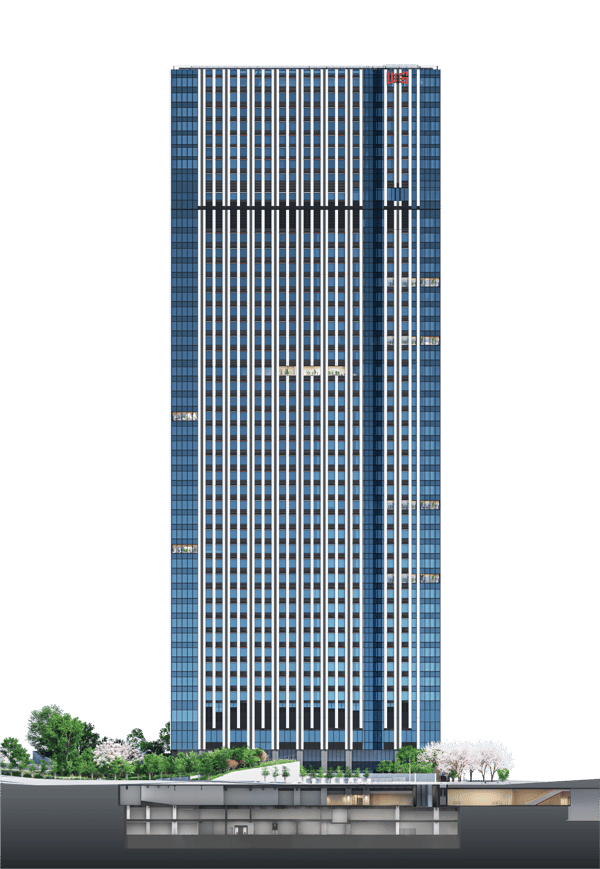 아카사카 트러스트 타워 외관 렌더링