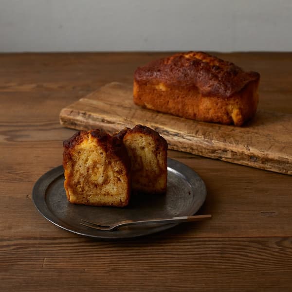 Fermented Butter Pound Cake with Caramel and Nuts