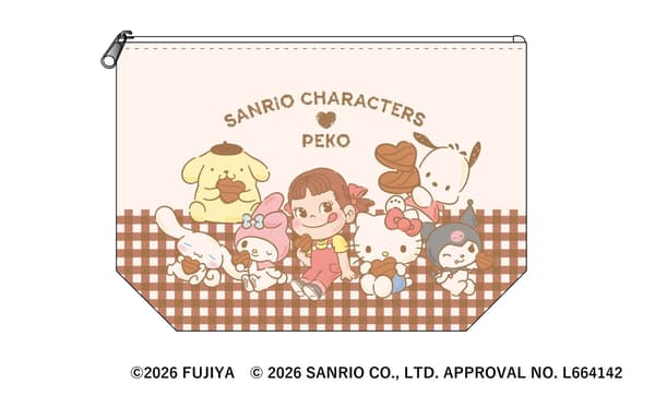 Bolsa con fuelle PEKO x Sanrio Characters Check