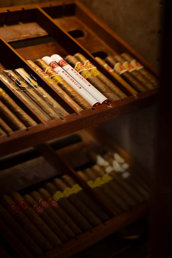 A wide selection of cigars is available