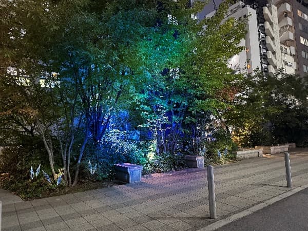 Tree uplighting that changes with air conditions