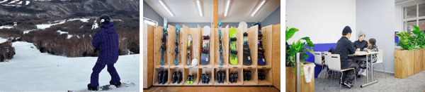 左图：First Track | 中图：尊享租赁 | 右图：餐厅预留座位