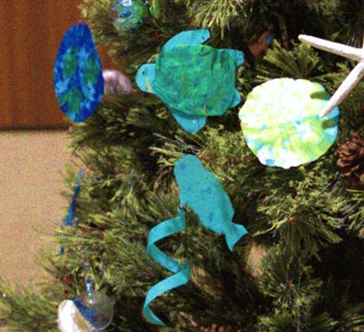 리조트에 전시된 재활용 장식의 예 (이미지)