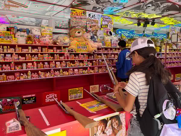 Shooting game prizes display