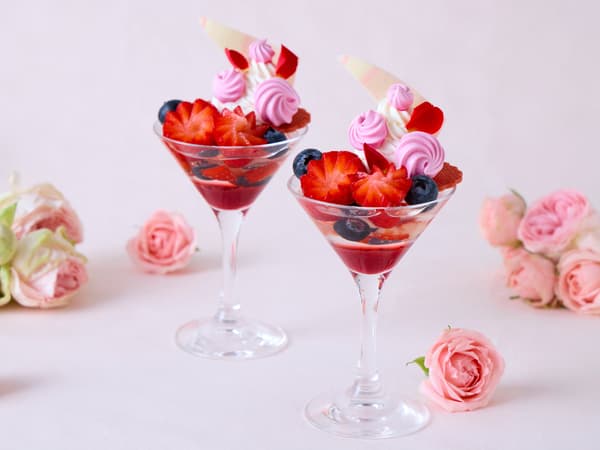 Rose and Mixed Berry Mini Parfait