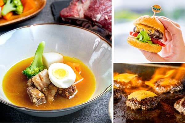 Venison soup curry & freshly grilled venison burger