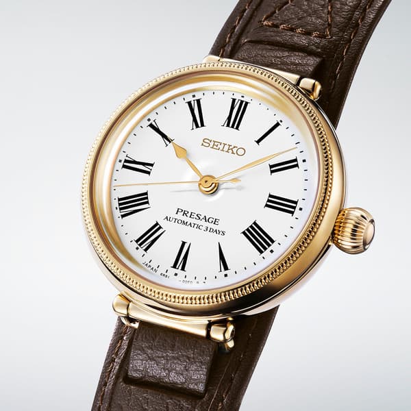 Detalle de la caja y la esfera del reloj