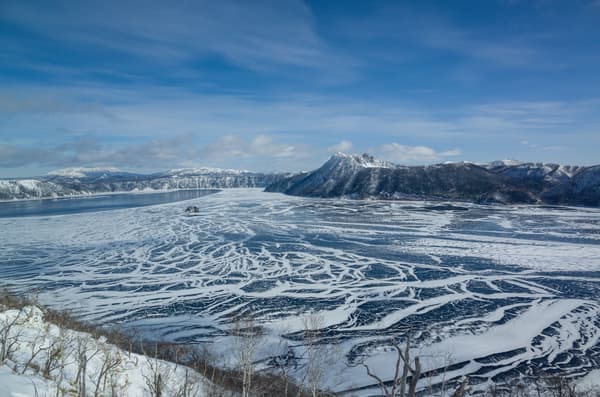 Lago Mashu congelado