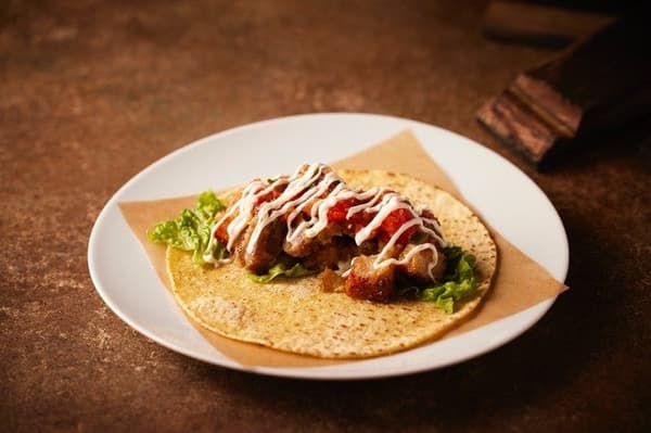 Kagoshima Black Pork Confit with Barley Miso Condiment, Taco Style