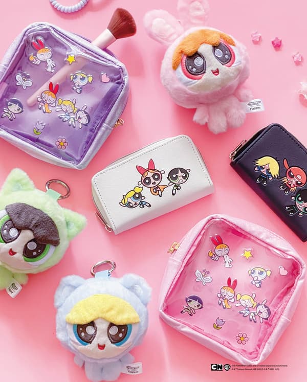 Square pouch and key coin case with puffy sticker-like 3D printing, also pre-release items