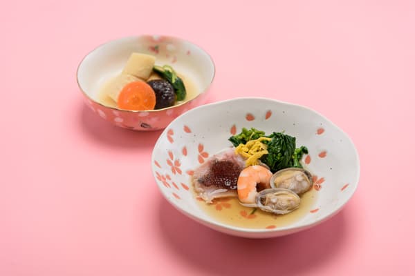 小菜：山菜與海鮮高湯料理