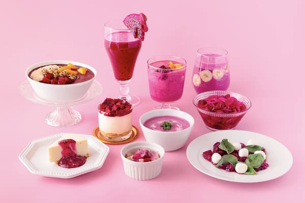 Vivid pink dragon fruit smoothie and bowl