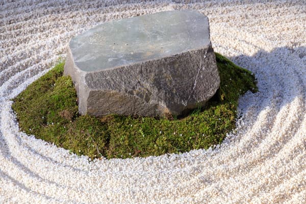 Karesansui with moss and stones