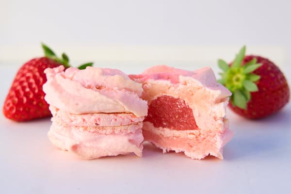 Macaron en forma de rosa