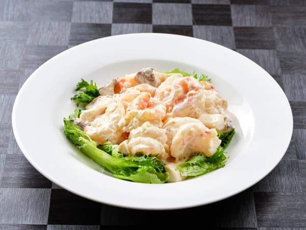 Camarones con salsa de mayonesa