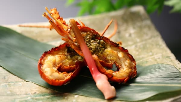 帶殼炭烤伊勢龍蝦