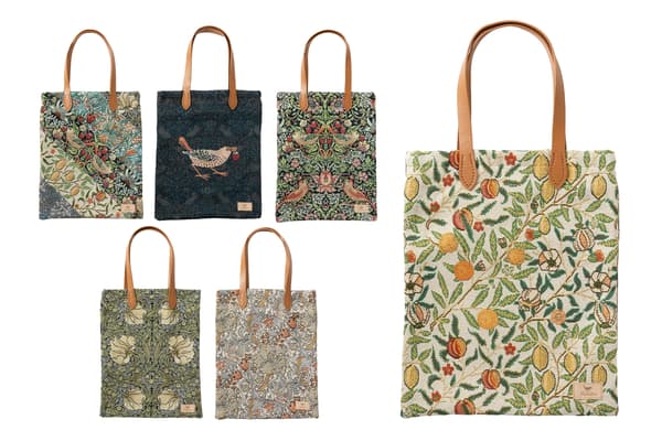 윌리엄 모리스 자카드 직조 토트백