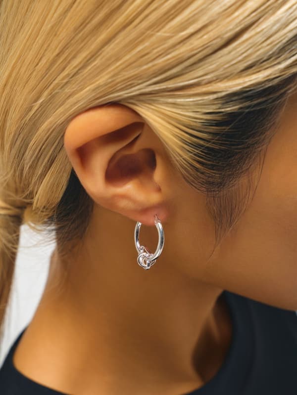 Connect coil pierced earrings