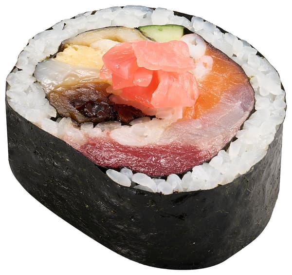 Rollo Apilado de Mariscos Sushiro (Primavera) – utiliza 12 tipos de ingredientes